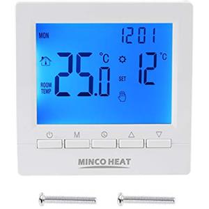 kefu01 Folewr - Termostato LCD per caldaia a gas 3A, programmabile settimanale, temperatura di riscaldamento ambiente, 86 x 86 mm, ME83