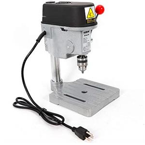 SHIOUCY mini trapano da tavolo, Alesatrice a montante 340W Trapano da banco Foratrice per legno 0.65MM