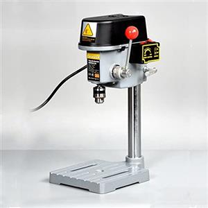 WOQLIBE Trapano a colonna con 3 velocità, mini banca, 340 W, 8000-16000 giri/min, per artigiani e hobbisti