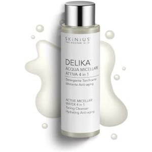 Skinius DELIKA Acqua Micellare per Pelli Sensibili e Miste - Azione 4 in 1, Detergente, Tonificante, Idratante e Antiaging - 100ml