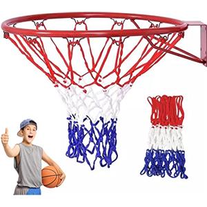 ZLXFT Rete per Canestro da Basket,2 pezzi Ricambio Rete da Basket,Canestro da Pallacanestro Rete Blu Rosso Bianco, per uso sostitutivo all'interno o all'esterno