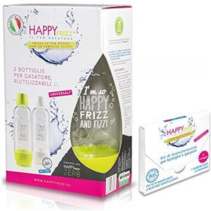 Happy Frizz Pack Bottiglie per Gasatore Universali* + Kit Pulizia Bottiglie