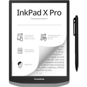 PocketBook e-Book Reader 'InkPad X Pro', 32 GB di memoria, 26,2 cm (10,3 pollici), E-Ink Mobius Display - Mist Grey