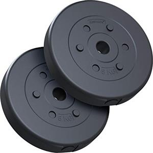 ScSPORTS® Dischi Pesi - Set da 10/15/20/30/40 kg, Cemento Plastica, Ø 30/31mm - Weight Plates, Piastre Pesi, Bilanciere, Manubri, Palestra da Casa, Fitness, Allenamento, Bodybuilding (10 KG (2x 5))