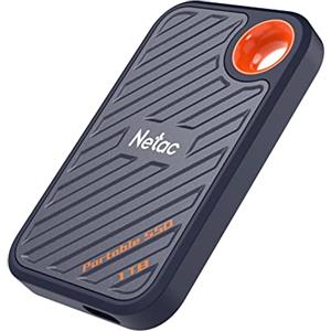 Netac ZX20 Extreme 1TB SSD NVMe Portatile USB 3.2 Gen 2x2 Fino a 2000MB/s in Lettura e 1700MB/s in Scrittura Supporta Win To Go Resistente alla Polvere Nero