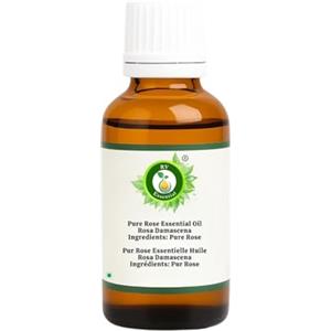 R V Essential Olio essenziale di rose puro- 5ml (0.169oz) Rosa Damascena (100% Puro e Naturale Steam Distilled) Pure Rose Essential Oil