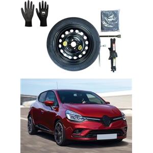 D'ANGELO 1988 Kit Ruotino di Scorta 15 compatibile con Renault Clio (3/4/5) con Cric, Chiave, Guanti e Sacca