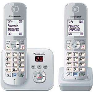 Panasonic KX-TG6822 Telefono Digitale Cordless, Argento [Germania]