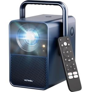 ULTIMEA Proiettore 4K Supporto Android TV 11.0 con Netflix, Videoproiettore 1000 ANSI Lumen, Dolby Audio, Bassi profondi, Design Maniglia, Home Cinema Portatile Proiettori 1080P Nativo, Poseidon E40