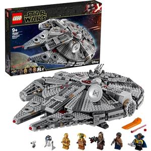 LEGO Star Wars Millennium Falcon, Giochi per Bambini e Bambine da 9 Anni, Modellino da Costruire di Astronave Giocattolo con Finn, Chewbacca, Lando, Boolio, C-3PO, R2-D2 e D-O, Idea Regalo 75257