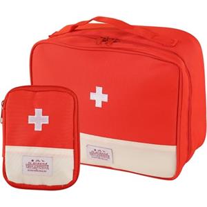 JDBlissful 2 Pezzi Borsa Pronto Soccorso, Mini Kit di Pronto Soccorso Portatile, Borsa Pronto Soccorso Vuota per Casa per Le Emergenze, in Ufficio, In Escursionismo (Portable Medical Bag - Red)