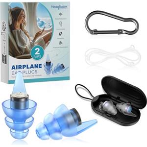 Hearprotek Tappi Orecchie Aereo, 2 Paia Tappi Riutilizzabili l'equalizzazione della pressione, 24db Tappi per Orecchie Antirumore Protezione dell'udito-Accessori Viaggio per Adulti(Taglia M&L)