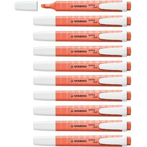 STABILO Evidenziatori Swing Cool Pastel Rosa Corallo - Confezione da 10, Punta 1-4 mm, Tecnologia Anti-Dry-Out