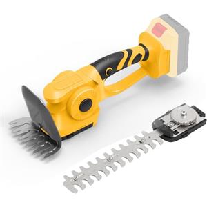 Roadtime Tagliasiepi e Cesoie per Erba a Batteria 2 in 1, Forbici Elettriche 60° Regolabili Compatibile Con Dewalt 20V, Tagliabordi Con 2 Lame per Tagliare Arbusti ed Erba (Senza Batteria)