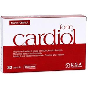 U.G.A. Nutraceuticals Srl Cardiol Forte - Integratore Alimentare con Omega-3 EPA e DHA, Estratto di Carciofo e Monacoline - 30 Capsule Molli
