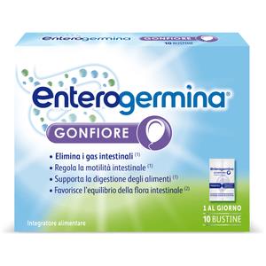 Enterogermina Gonfiore 10 Bustine Probiotici, Enzimi Digestivi, Fermenti Lattici, Adulti, Contro Gonfiore Addominale