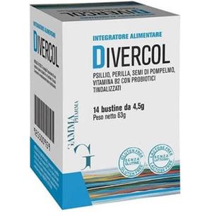 Gammapharma Divercol - Integratore Alimentare con Psillio, Perilla, Pompelmo, Vitamina B2 e Fermenti Lattici - 14 Bustine da 56 g