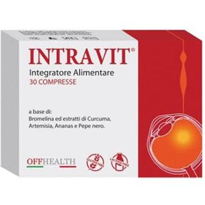 OFFHEALTH INTRAVIT - Integratore Alimentare con Bromelina, Curcumina e Piperina per Drenaggio Liquidi e Microcircolo - 30 Compresse