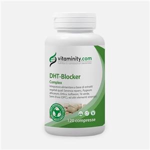 Vitaminity DHT Blocker - Integratori Anticaduta Capelli Donna e Uomo, Anti DHT, con Serenoa Repens e Ortica - Formato da 120 Compresse