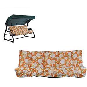 TECNOWEB Cuscini per Dondolo 3 Posti - Incluso nel Ricambio Anche Il tettuccio Coordinato - 100% Made in Italy - Ideale per Esterni (Giardini e Cortili) - Telaio Non Incluso