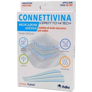 FIDIA FARMACEUTICI CONNETTIVINA Connettivina Cerotto Hi Tech Medicazione Adesiva 10X10 Cm 4 Pezzi