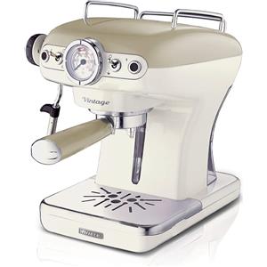 Ariete 1389 Macchina da Caffè Espresso di Design - per Polvere e cialde ESE - filtro 1 e 2 tazze - Montalatte - 850 Watt - Linea Vintage - Beige