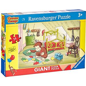 RAVENSBURGER PUZZLE-03046 0 Curious George Puzzle 24 Giant Pavimento, 03046 0