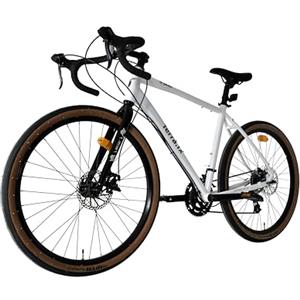Corelli Bike Liga Terra.fx Gravel Bike Bicicletta in alluminio 27,5 pollici (marrone/bianco), altezza telaio (51 cm/55 cm), Shimano-ST-A070 a 14 marce (bianco, 51 cm)