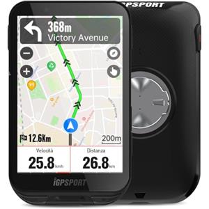 iGPSPORT iGS800 Ciclocomputer GPS da ciclismo 3.5 Contachilometri Schermo LCD a Colori Tachimetro Bici con Mappe Offline e Pianificazione WiFi, 32GB, BLE5.0 & ANT+, IPX7