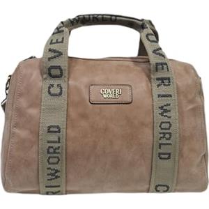 COVERI COLLECTION Borsone Viaggio Uomo Donna Unisex-Borsa a Mano Tracolla Spalla Weekend Capiente PU Pelle-Grande Capacità Sport Palestra Scuola Lavoro-Elegante ART.3544 Marchio COVERI (MARRONE)