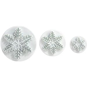 LIHAO Set di 3 coppapasta, a Forma di Fiocco di Neve, per Decorazione di Fondente per Torta