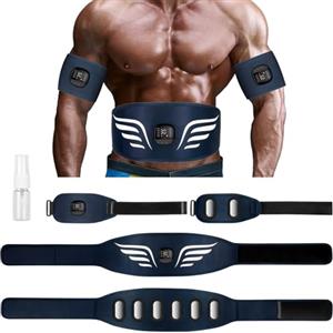 Profey Elettrostimolatore Muscolare EMS, Elettrostimolatore Addominali con 10 modalità E 30 Intensità, EMS Addominali Stimolatore per Braccio Gambe Uomo Donna, Elettrodi in Alluminio