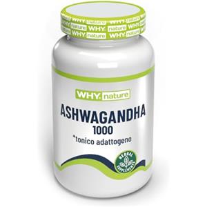 WHY NATURE ASHWAGANDHA 1000 - IntegratorI Alimentari di Ashwagandha KSM-66 - Integratore Nootropico - Senza Glutine - 60 cpr