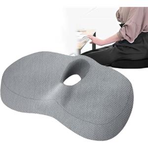 PacuM Cuscino Antidecubito Cuscino del Sedile in Memory Foam Cuscino per Ciambelle Cuscino per Sedile Ortopedico Emorroidi Coccige Sciatica Sollievo Dolore Schiena，Adatto a casa, auto e ufficio(grigio)