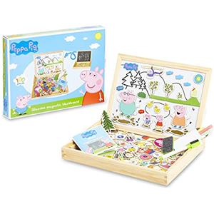 Peppa Pig Giochi Per Bambini, Lavagna Magnetica Con Puzzle, Pennarelli E Gessetti, Giocattolo di Legno Magnetico Per Interno Esterno, Giocattoli Educativi Bambino 3 Anni, Regali Bambini Tre Anni In Su