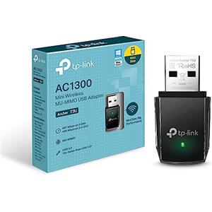 Tp-Link Archer T3U Adattatore Usb Scheda Di Rete, Wireless Dual-Band 1300 Mbps, ‎Porta Usb 3.0, Installazione Semplice, Wpa3, Windows 11/10/8.1/8/7, Mac OS 10.15 e versioni precedenti, Nero