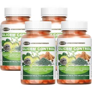 Hyper Glicem Control 4 Box da 60 Cpr - Integratori per Glicemia con Griffonia, Cannella, Gymnema, Spirulina, Garcinia Cambogia, Acido Alfa Lipoico e Cromo Picolinato - Metabolismo dei Carboidrati