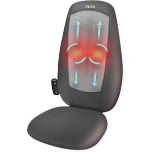 Homedics Sedile da massaggio shiatsu per schiena e spalle | Poltrona da massaggio regolabile, allenta la tensione muscolare con 3 diversi tipi di massaggio, rulli, vibrazioni, calmante | nero