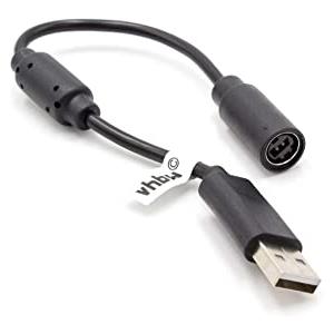vhbw cavo adattatore USB breakaway antistrappo compatibile con Microsoft XBox 360 controller - nero