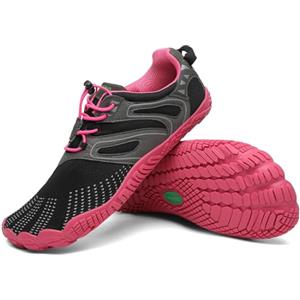 SAGUARO Barefoot Shoes Uomo Scarpe Barefoot Donna Scarpe Minimaliste Traspiranti Scarpe a Piedi Nudi Antiscivolo Scarpe Trail Running Scarpe Dita Rosa Brillante EU Gr.36