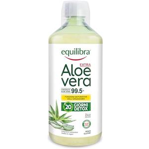 Equilibra Aloe Vera da Bere, 100% Pura Polpa di Aloe, 1000 ml per 20 Giorni, Azione Depurativa e Lenitiva, Senza Zuccheri, con Polisaccaridi, Da Bere Puro o Diluito in Acqua