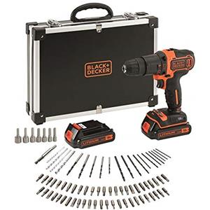 BLACK+DECKER Macchina foratrice a batteria, set da 80 pezzi, 1 pezzo, BDCHD18BAFC