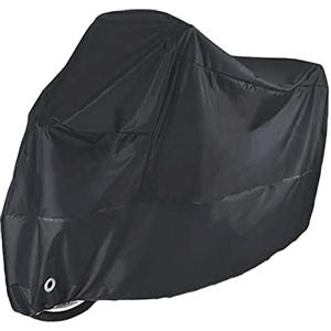 LONGLUOSI Telo Coprimoto e Antivento - Anti-polvere e Antifurto, Con Sacca per Il Trasporto, Colore: Nero,190T Anti UV per Moto Motorino Motociletta - 245 * 105 * 125cm（XXL）