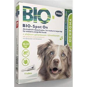 BIO Spot-On - 4 pipette contro zecche e pulci, prodotto antiparassitario su base biologica per cani e gatti di piccola taglia