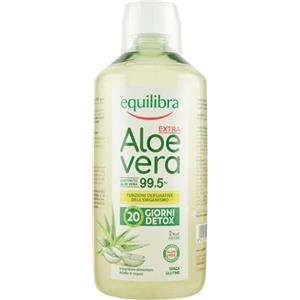 Equilibra Integratori Alimentari, Aloe Vera Extra 99,5%, da Bere Puro o Diluito, Aloin Free, Detox, Pura Polpa, Senza Aggiunta di Acqua, Prodotto Vegano, Senza Glutine, 1 Litro
