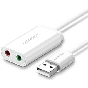 Ugreen Scheda Audio USB Esterna con Jack 3.5mm per Cuffie, Microfono e Altoparlante per Windows 10/8.1/8/7/Vista/XP, Mac OS X, PS4, PS3, Linux, Windows Surface 3 pro, Raspberry Pi, 15cm