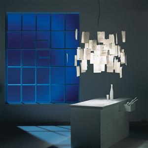Ingo Maurer Zettel'z 5 - Lampada a Sospensione in Carta Giapponese, Acciaio Inox e Vetro Satinato, Ø 120 cm