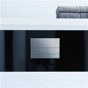 TECE Square 9240830 - Piastra di azionamento per WC in acciaio INOX spazzolato, tecnologia a due quantità, utilizzo frontale e dall'alto, dimensioni 220x150 mm