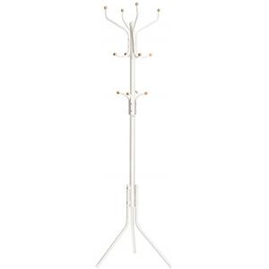 SONGMICS Appendiabiti da Terra, Attaccapanni Autoportante in Metallo, Altezza 182 cm, 12 Ganci, per Vestiti, Cappelli, Borse, Bianco RCR19W