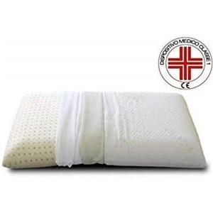 EVERGREENWEB MATERASSI & BEDS EVERGREENWEB - Cuscino in Lattice 40x70 Alto 12cm Modello Saponetta con Doppia Fodera Tessuto Sfoderabile Aloe Vera e 100% Cotone